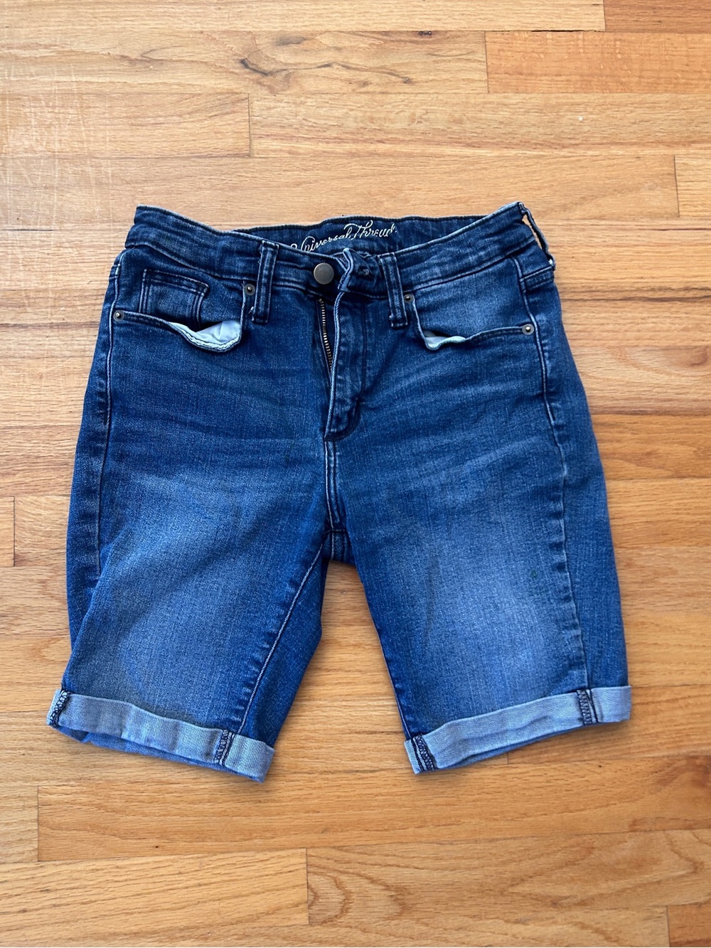Dark Blue Denim Bermuda Shorts - Women's
